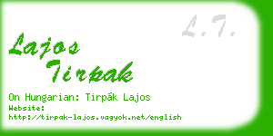 lajos tirpak business card